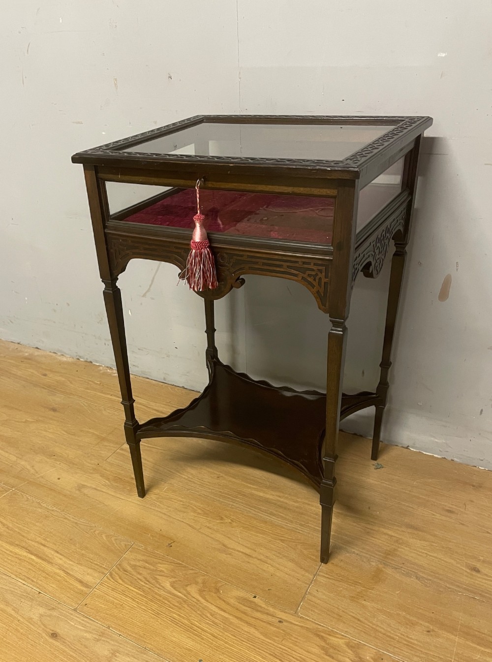 C19TH mahogany blind fretwork bijouterie View III