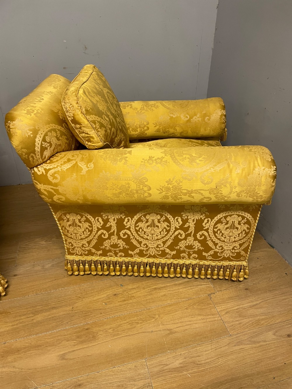 Pair of Edwardian country house armchairs View V
