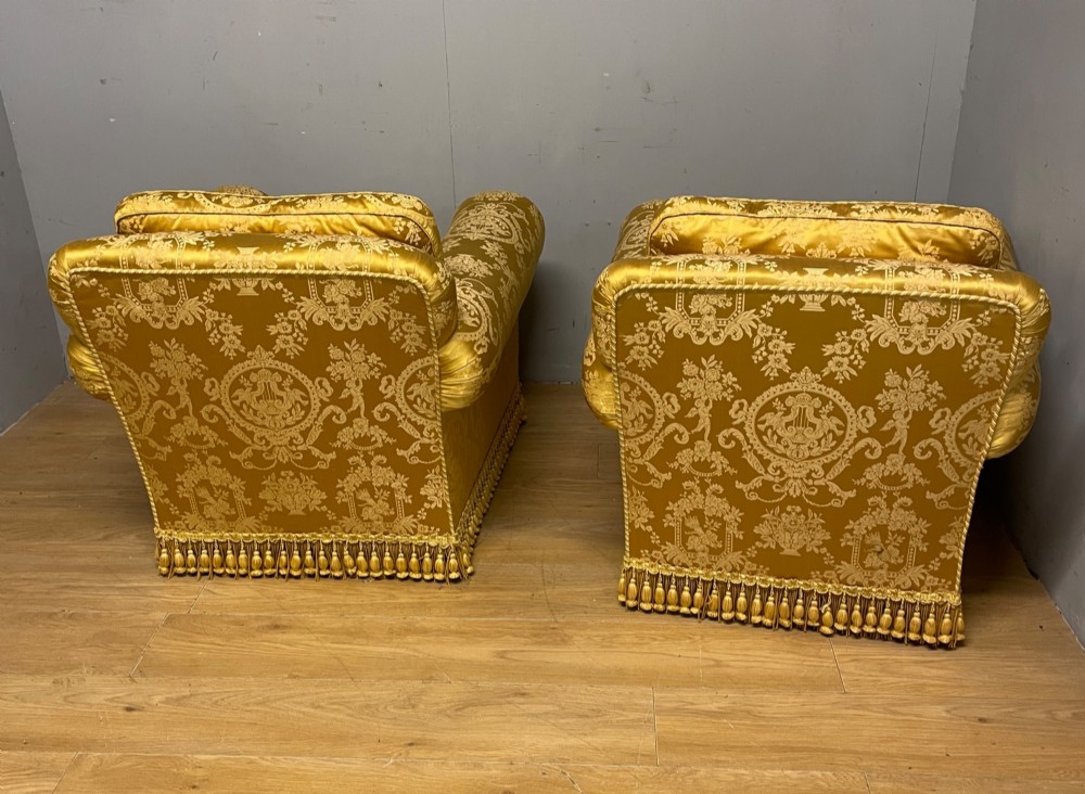 Pair of Edwardian country house armchairs View VII