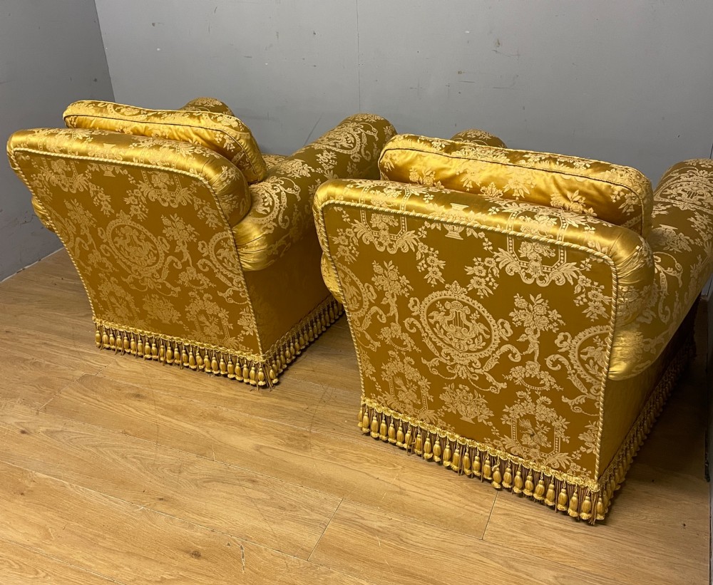 Pair of Edwardian country house armchairs View VIII
