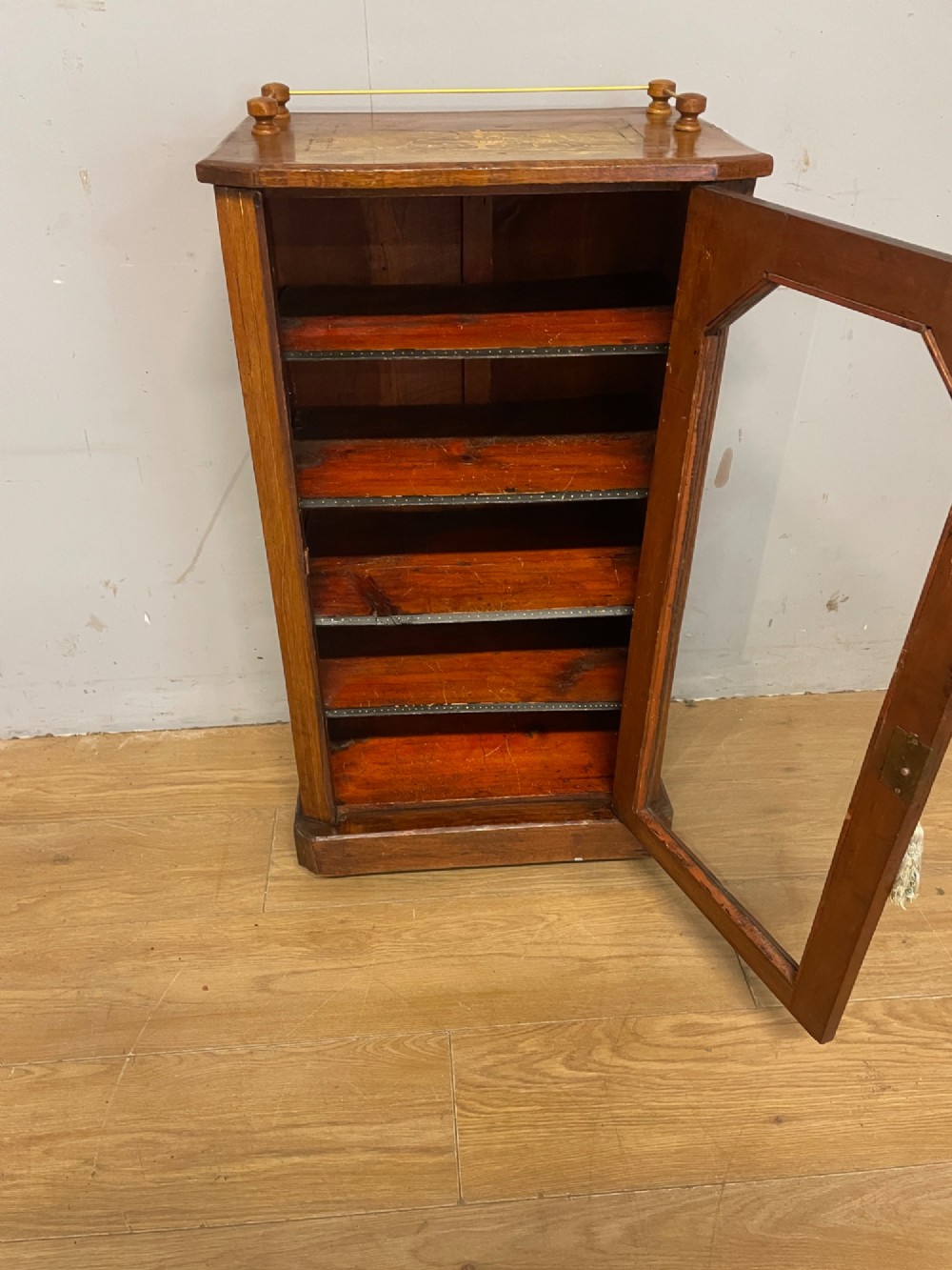 C19TH inlaid walnut music cabinet View IV