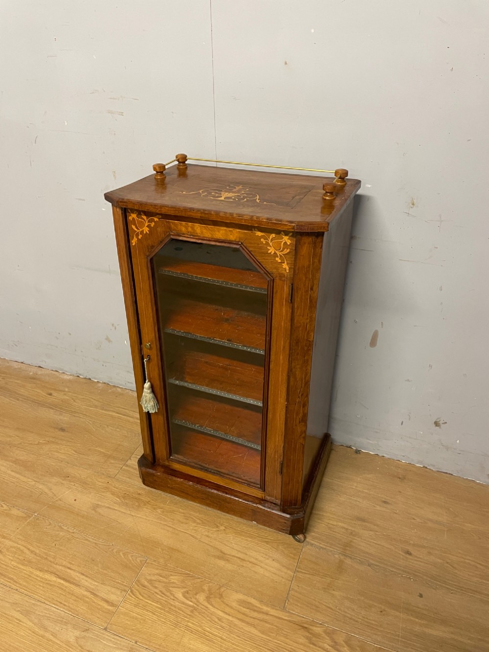 C19TH inlaid walnut music cabinet View X