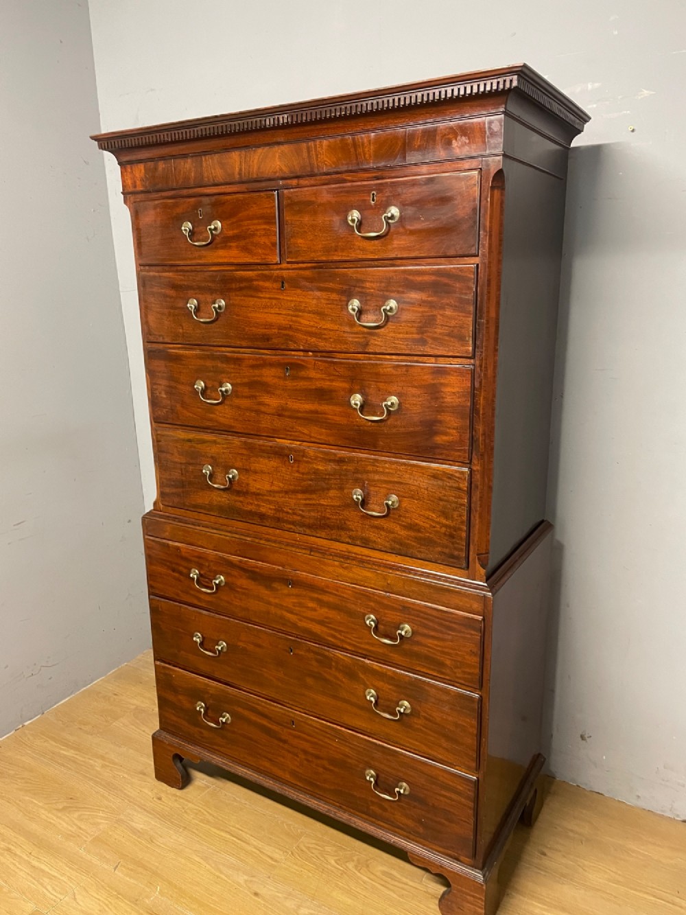 Georgian flame mahogany country house chest on chest View VI