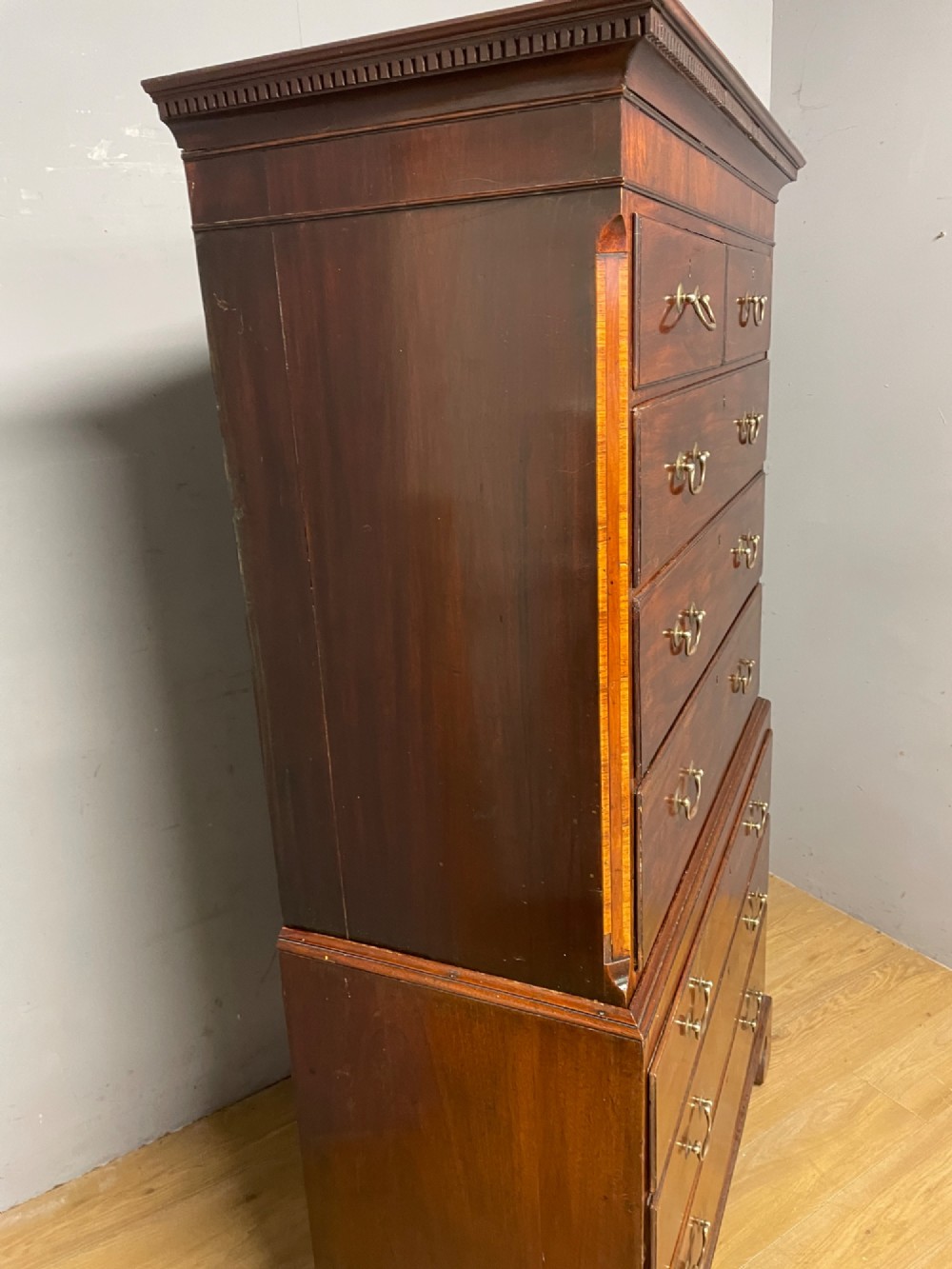 Georgian flame mahogany country house chest on chest View X