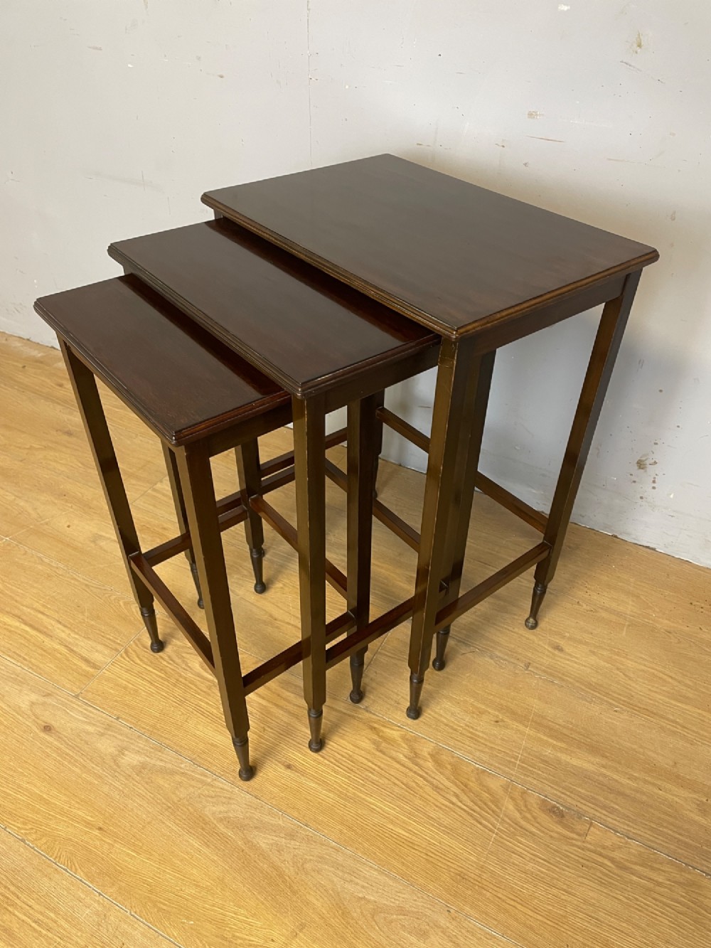 Edwardian solid mahogany nest of tables View II