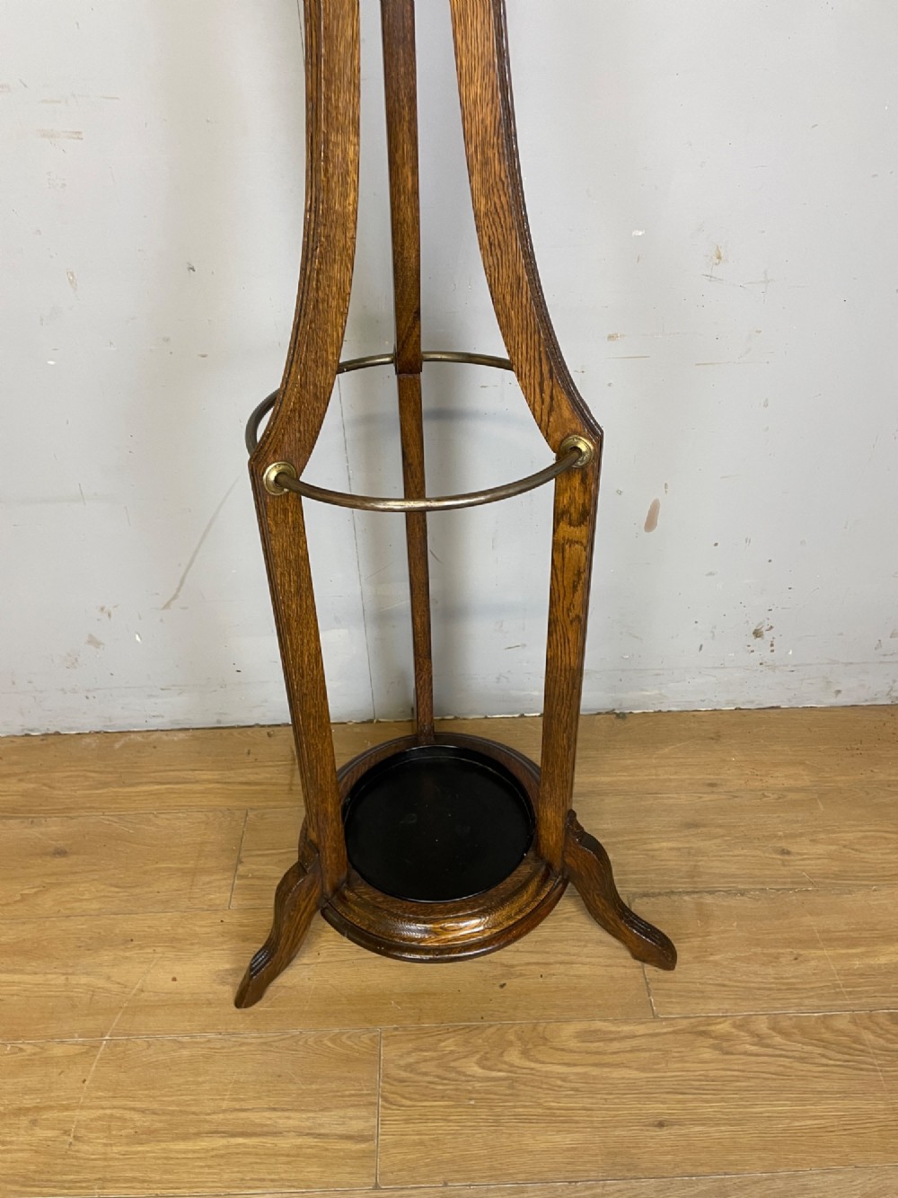 Edwardian oak coat and stick stand by W Richardson of Leeds View III