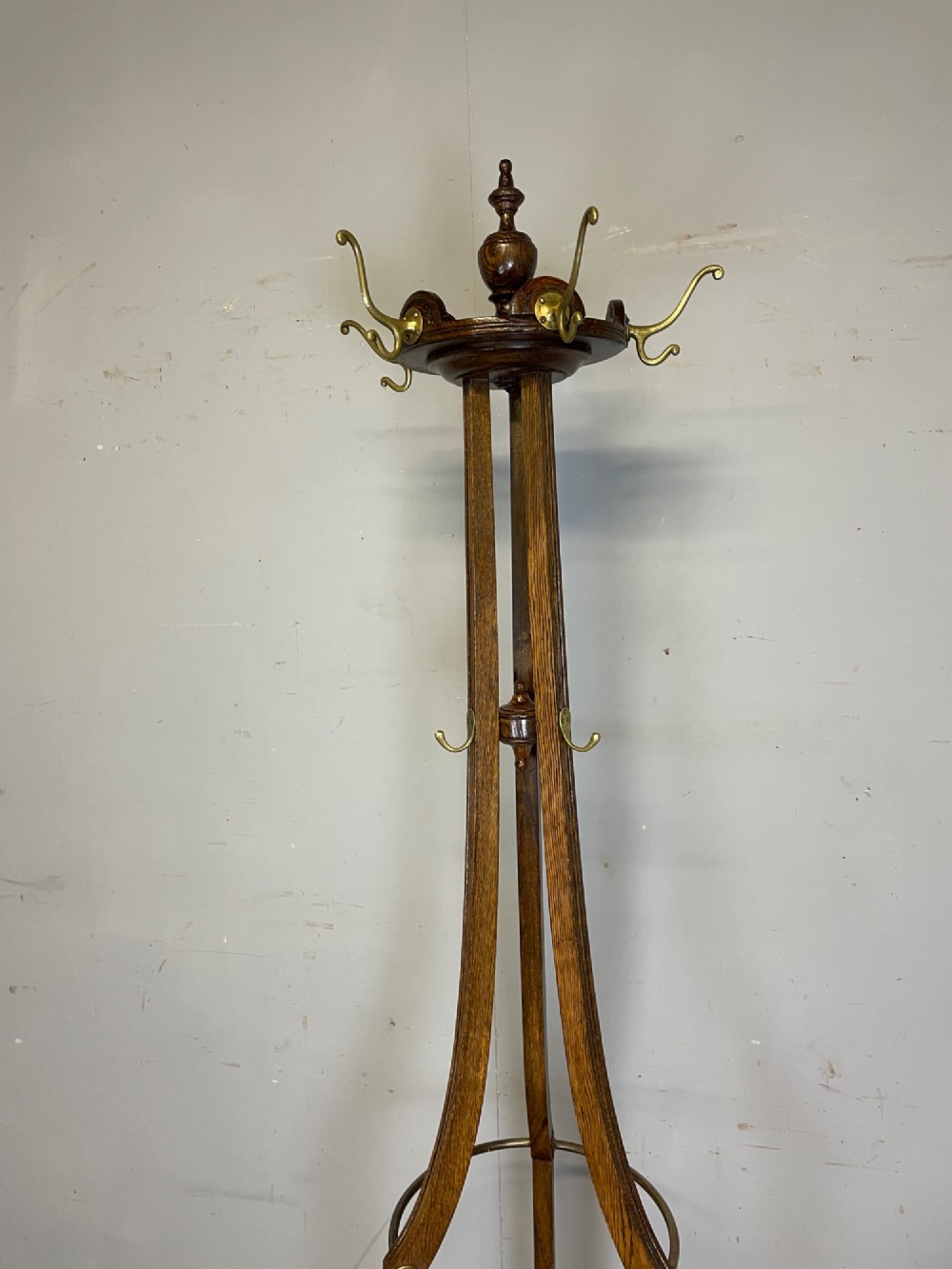 Edwardian oak coat and stick stand by W Richardson of Leeds View IV