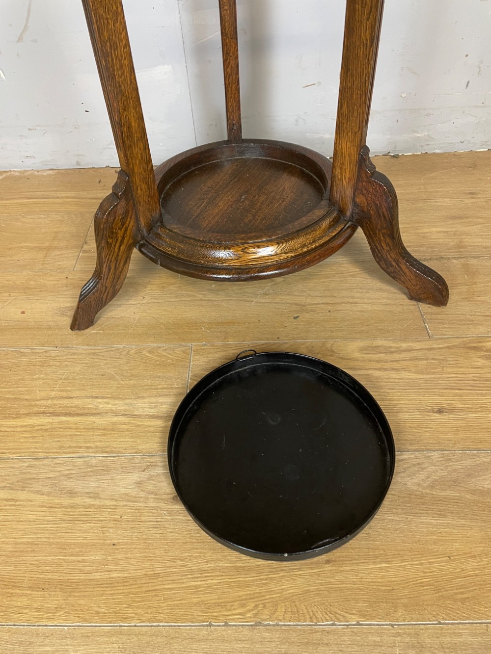 Edwardian oak coat and stick stand by W Richardson of Leeds View VIII
