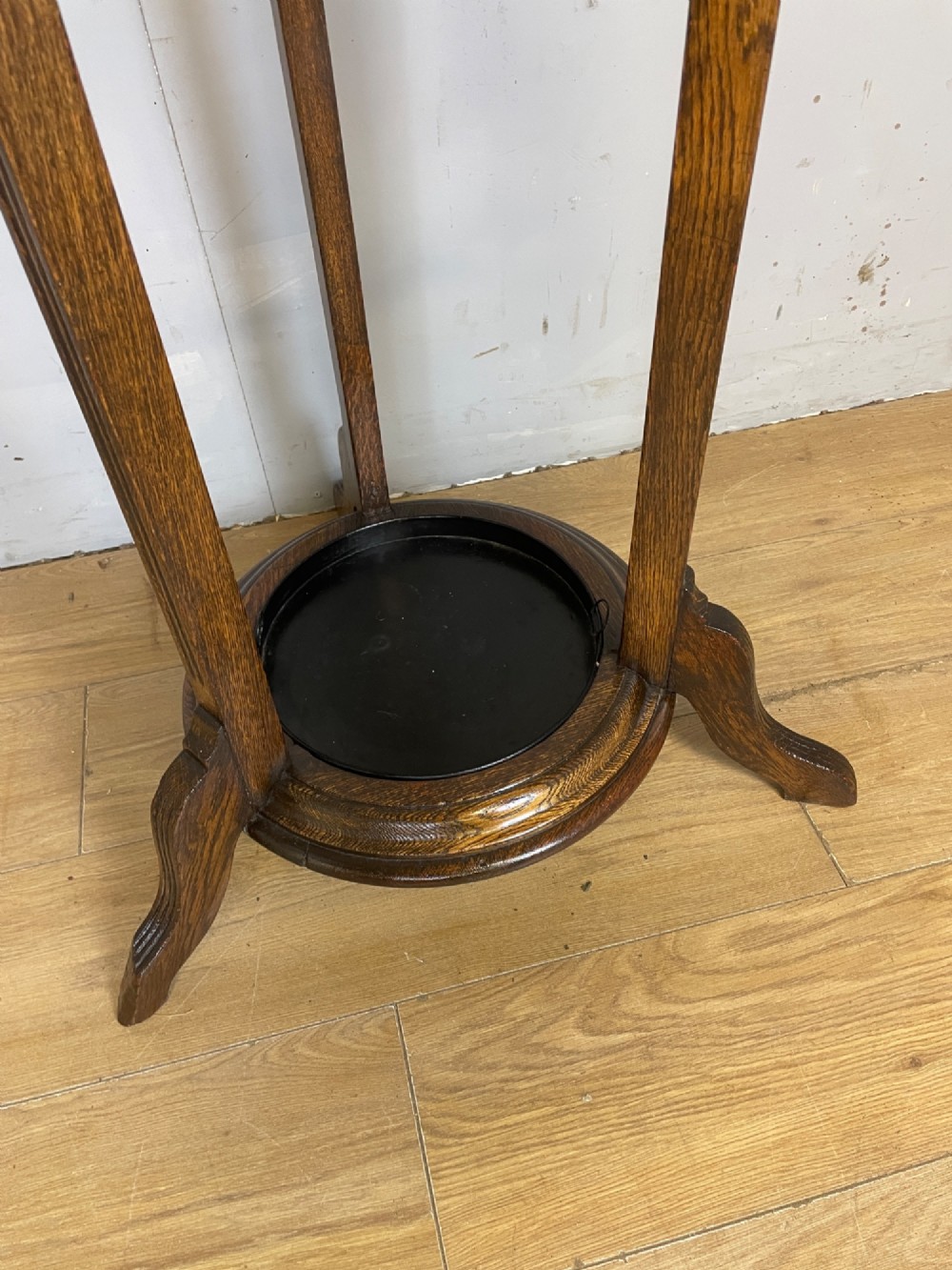 Edwardian oak coat and stick stand by W Richardson of Leeds View IX