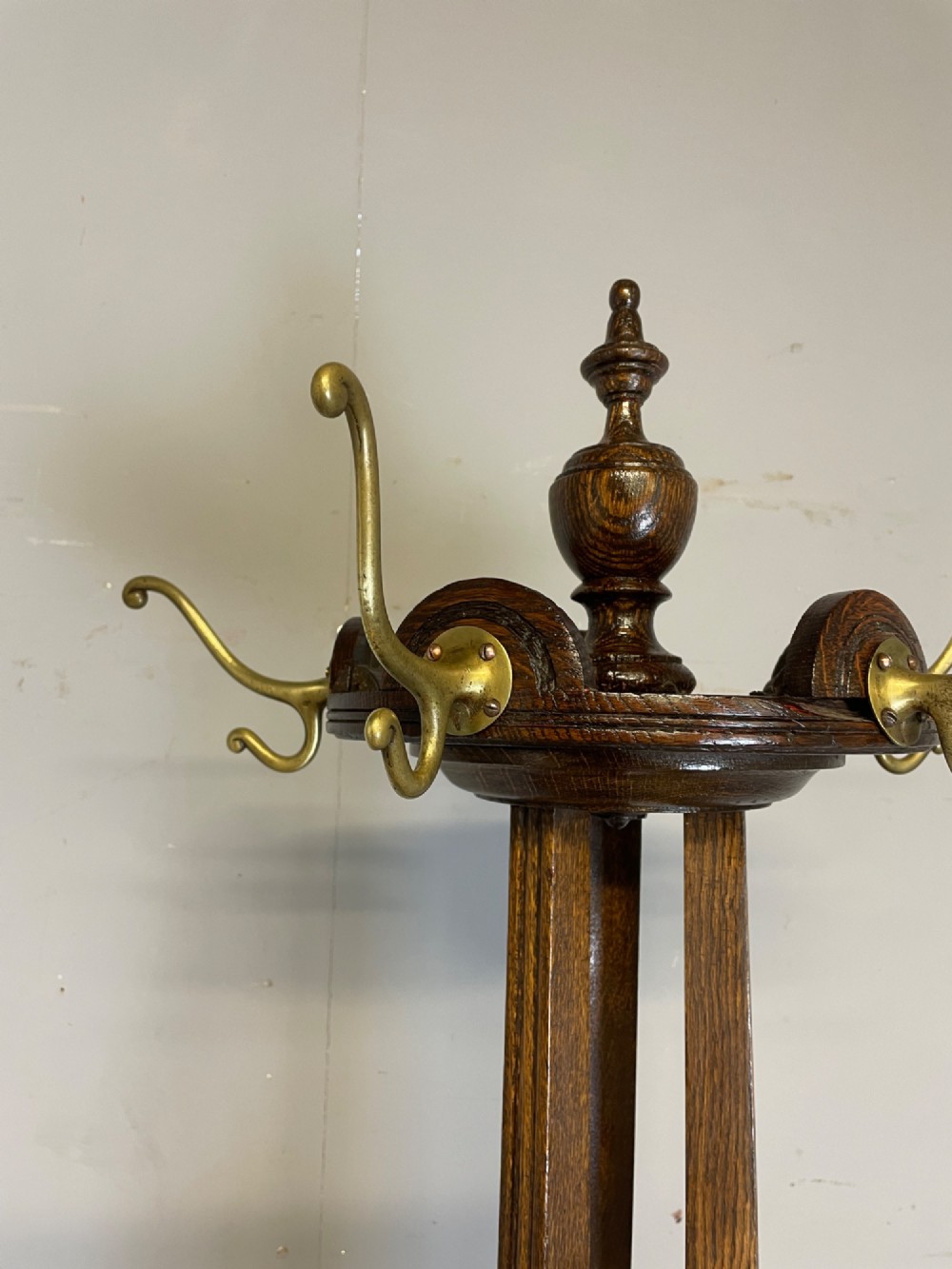 Edwardian oak coat and stick stand by W Richardson of Leeds View X