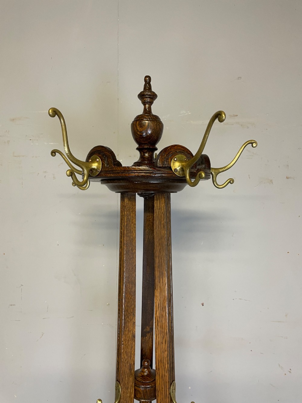 Edwardian oak coat and stick stand by W Richardson of Leeds View XI