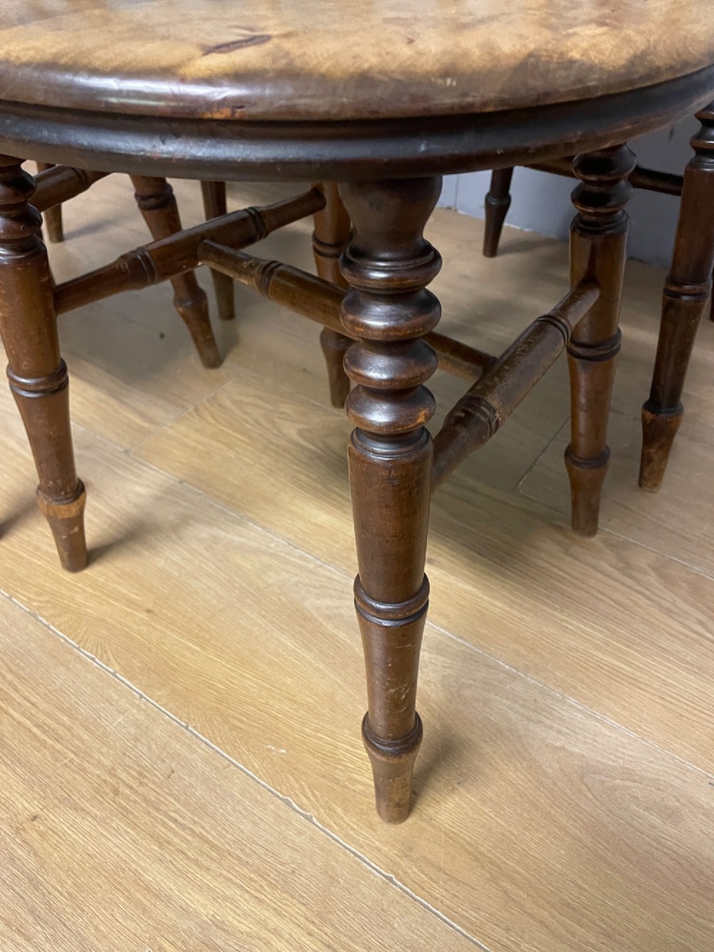 Four ibex penny seat kitchen chairs circa 1900 View IX