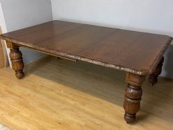 OAK EIGHT SEATER WIND OUT TABLE IN JACOBEAN STYLE CIRCA 1870