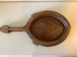 RARE 18TH C WELSHBURR ELM SERVING PLATTER PROBABLY A WEDDING GIFT
