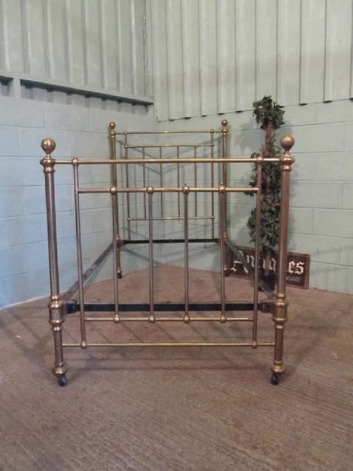 fig 1. ANTIQUE VICTORIAN SINGLE BRASS BED  C1880 W104A/14.2
