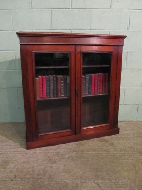 Antique Victorian Mahogany Glazed Bookcase C1880 W6260/14.2