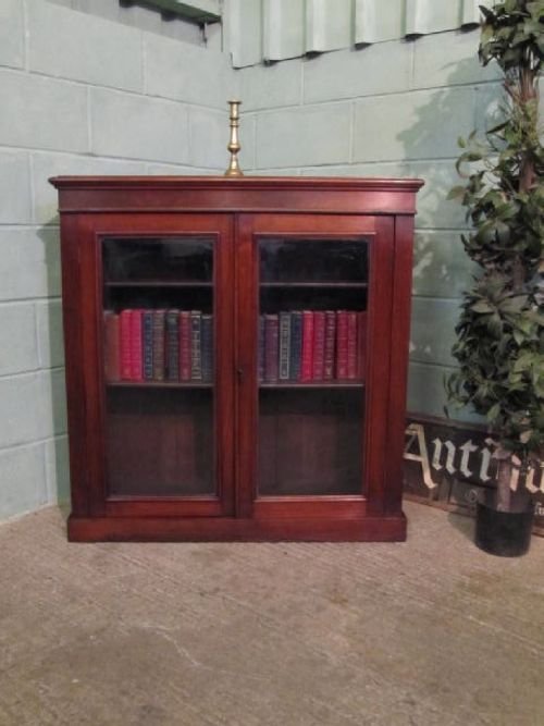 fig 1. ANTIQUE VICTORIAN MAHOGANY GLAZED BOOKCASE C1880 W6260/14.2