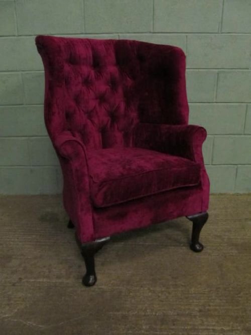 Antique Victorian Upholstered Button Back Armchair C1850 W6268/14.2