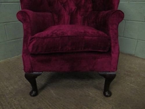 fig 2. ANTIQUE VICTORIAN UPHOLSTERED BUTTON BACK ARMCHAIR C1850 W6268/14.2