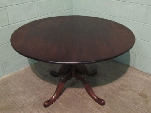 fig 1. ANTIQUE EDWARDIAN SOLID OAK DINING TABLE C1900 W6291/1.3