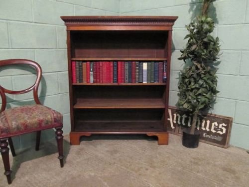fig 1. ANTIQUE VICTORIAN OAK OPEN BOOKCASE C1880 WM6285/1.3