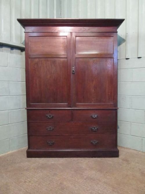 fig 1. ANTIQUE EDWARDIAN OAK LINEN CLOTHES PRESS C1900 WM6287/1.3