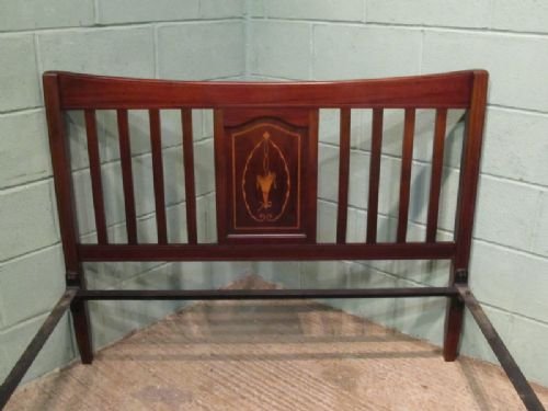 fig 2. ANTIQUE EDWARDIAN MAHOGANY INLAID DOUBLE BED STEAD C1900 W6592/26.9