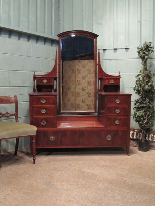 Antique Large Edwardian Mahogany Dressing Table C1900 W6599/3.10