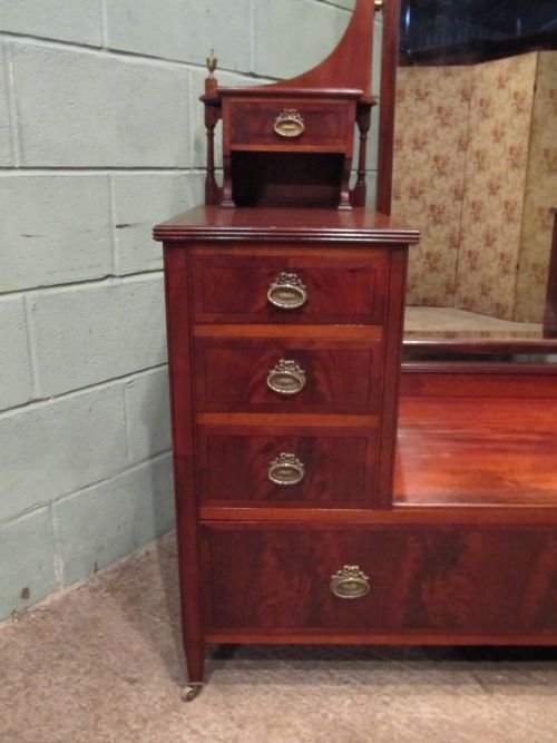 fig 1. ANTIQUE LARGE EDWARDIAN MAHOGANY DRESSING TABLE C1900 W6599/3.10