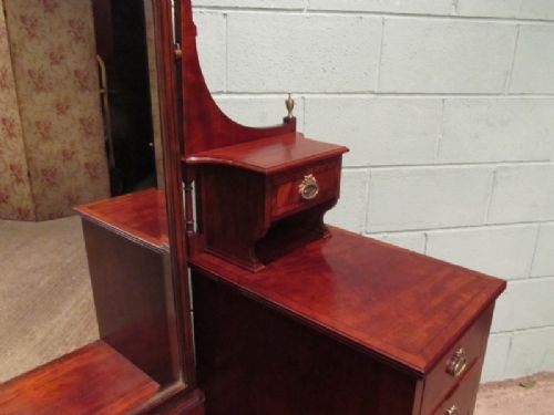 fig 2. ANTIQUE LARGE EDWARDIAN MAHOGANY DRESSING TABLE C1900 W6599/3.10