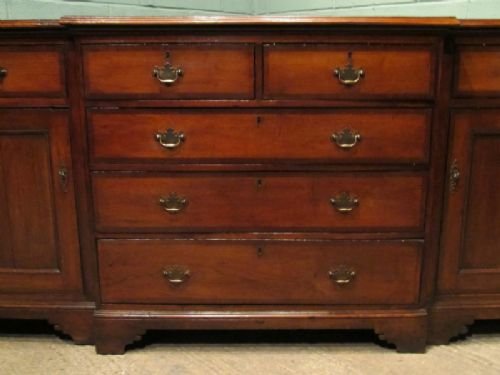 fig 1. ANTIQUE GEORGIAN OAK & MAHOGANY BREAKFRONT SIDEBOARD C1780 W6600/3.10