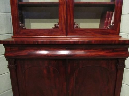 fig 1. ANTIQUE WILLIAM 1V MAHOGANY LIBRARY BOOKCASE C1830 W6601/3.10