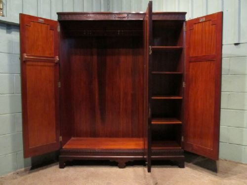 fig 2. ANTIQUE WARING & GILLOWS MAHOGANY TRIPLE WARDROBE C1910 W6603/3.10