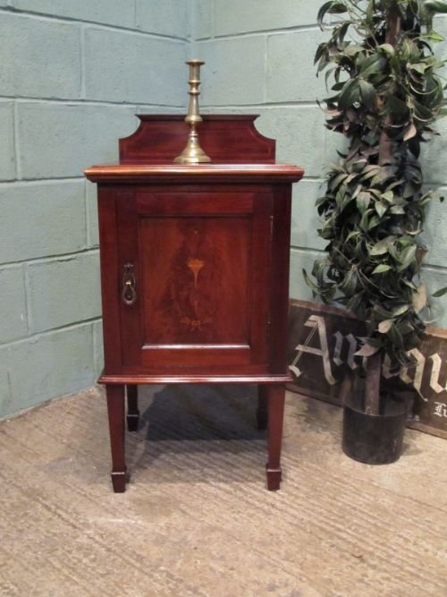 Antique Edwardian Mahogany Bedside Cabinet Pot Cupboard C1900 W6598/3.10