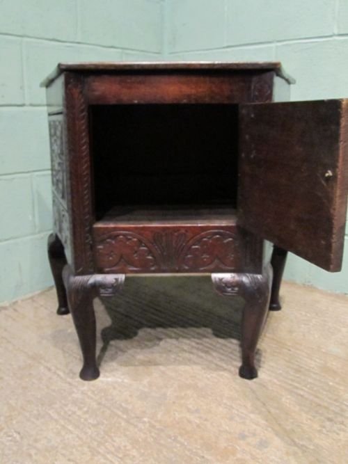 fig 2. ANTIQUE GEORGIAN WESTMORLAND CARVED OAK CUPBOARD SIDE CABINET C1760 W6612/10.10