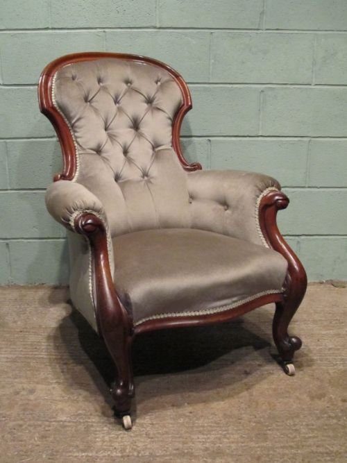 Antique Victorian Mahogany Spoon Back Armchair C1880 W6615/10.10