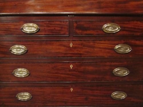 fig 1. ANTIQUE GEORGIAN MAHOGANY & WALNUT BUREAU DESK C1780 W3950/18.12