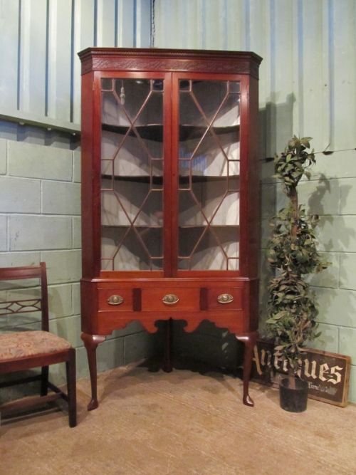 Antique Georgian Chippendale Mahogany Display Cabinet C1780 W6937/30.6