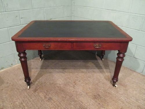 fig 1. ANTIQUE VICTORIAN MAHOGANY LIBRARY DESK C1880