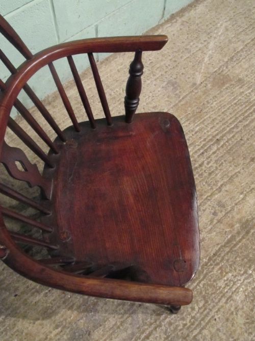 fig 2. ANTIQUE 19TH CENTURY LOW BACK OAK AND ASH WINDSOR CHAIR C1850