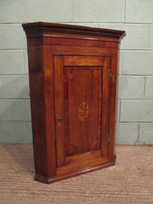 Antique 18th Century Georgian Oak and Mahogany Corner Cupboard C1780
