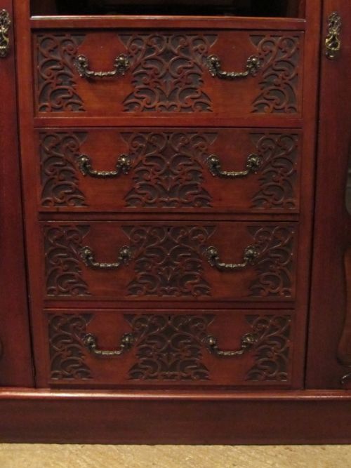 fig 2. Antique Art Nouveau Mahogany Breakfront Triple Wardrobe Compactum c1890