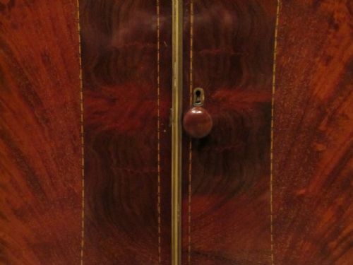 fig 2. ANTIQUE EDWARDIAN MAHOGANY BOW FRONT DOUBLE WARDROBE BY MAPLES & CO C1900