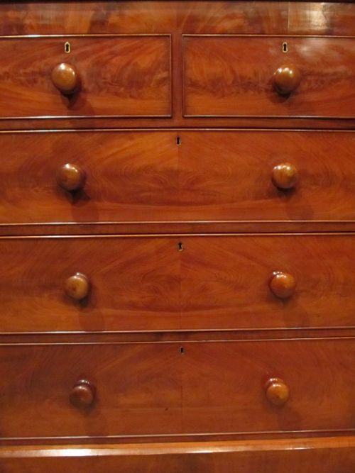 fig 2. ANTIQUE VICTORIAN TALL MAHOGANY CHEST OF DRAWERS C1880
