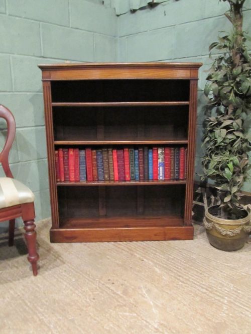 Antique Late Victorian Oak Open Bookcase C1890