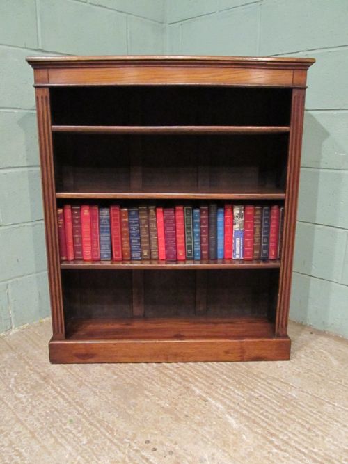 fig 1. ANTIQUE LATE VICTORIAN OAK OPEN BOOKCASE C1890