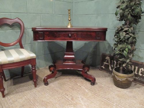 Antique William 1v Mahogany Fold Over Tea / Games Table C1830