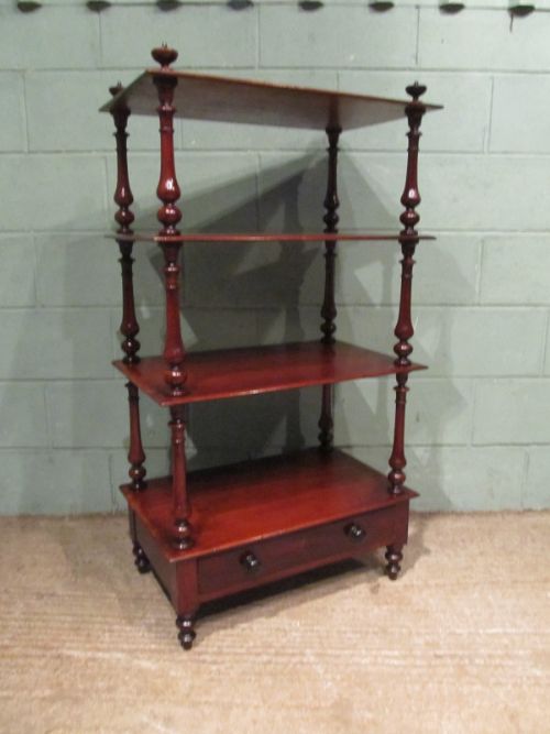 Antique Victorian Mahogany Four Tier Whatnot C1880