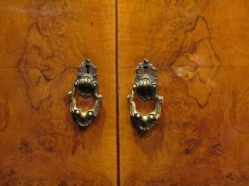 fig 2. ANTIQUE ITALIAN BURR WALNUT SERPENTINE SHAPED WARDROBE ARMOIRE c1900