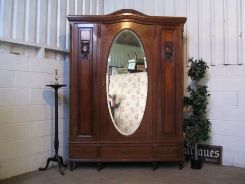 Antique French Mahogany Wardrobe Armoire C1880